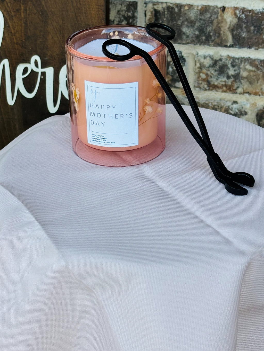 Mother's Day Limited Collection Pink Double Glass Candle